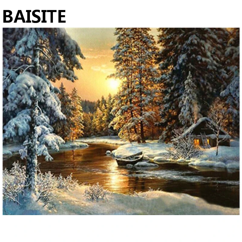 BAISITE DIY картина маслом по номерам Безрамные Картины на холсте Современные