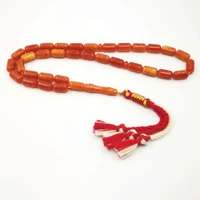 red resin tasbih 33 beads rosary muslim bracelet turkish style kehribar tespih cotton handmade tassel gift for ramadan