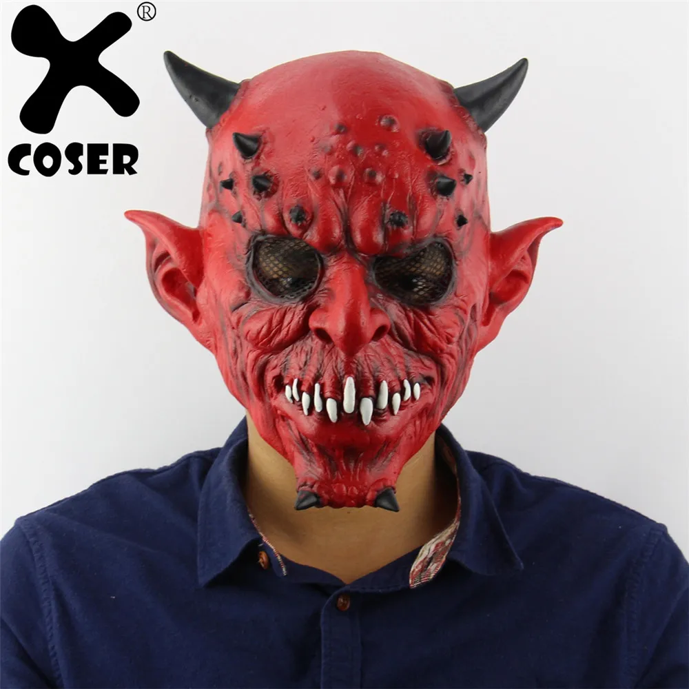 XCOSER дешевые продажи ад ночь вилка рога звери маска шары дом с привидениями баров