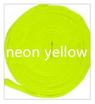 3 Pairs Neon yellow EID/3 пары; 100 см; высокое качество; полиэстер; модная спортивная повседневная обувь; однотонные кружевные шнурки на плоской подошве; Cordones Zapatilla; 15 цветов; шнурки - Цвет: 3 Pairs Neon yellow