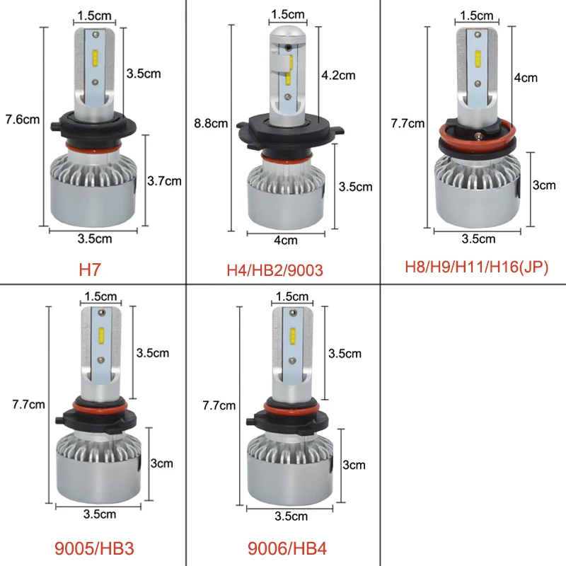 Лампа для автомобильных фар H4 led HB2/9003 Hi/Lo H7 H11 9005 HB3 9006 HB4 60 Вт 6000 лм|Передние LED-фары