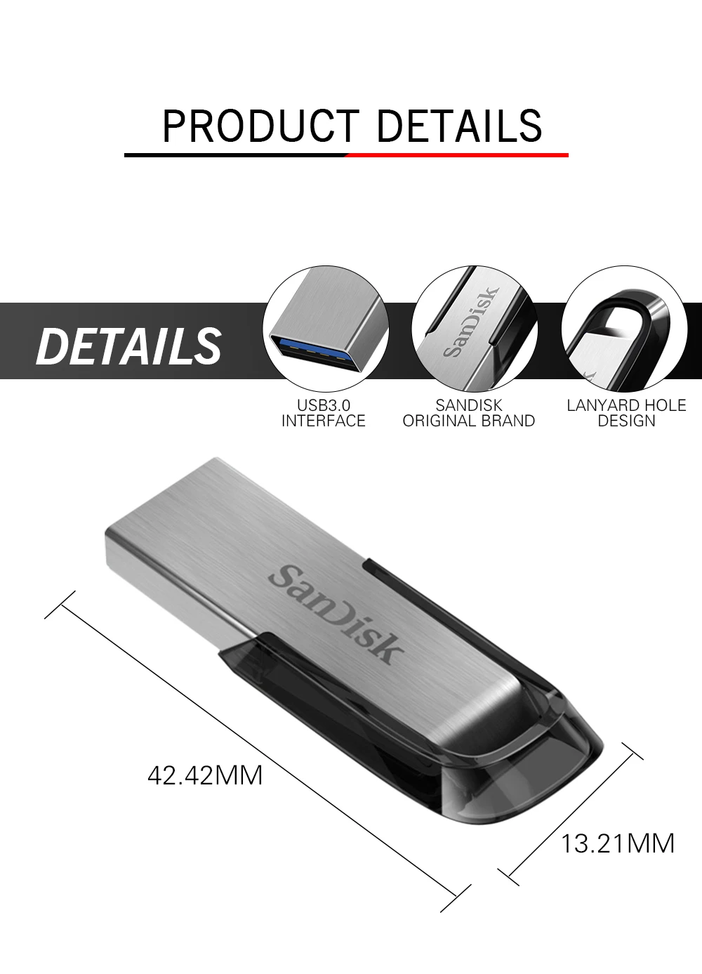 Флеш-накопитель USB SanDisk 3,0, 128 ГБ, 64 ГБ, 32 ГБ, 16 ГБ, ультра Флэшка, флеш-накопитель, флеш-накопитель, u-диск для компьютера