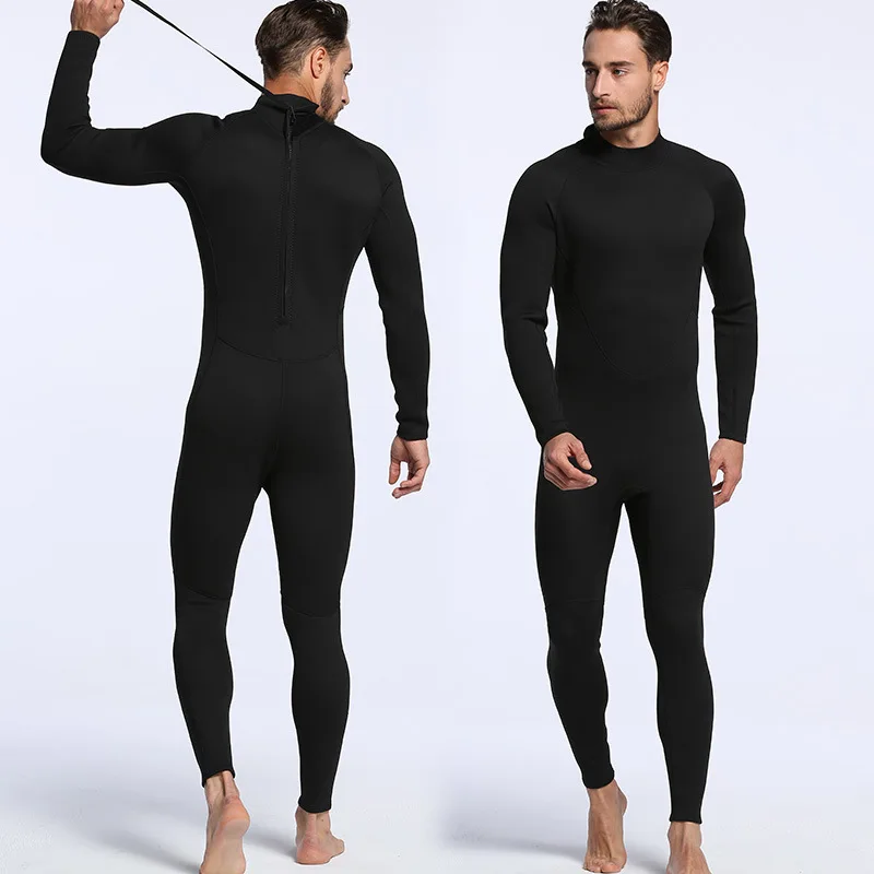 2mm men and women all black long sleeved trousers diving suit surf warm waterproof swimming | Спорт и развлечения