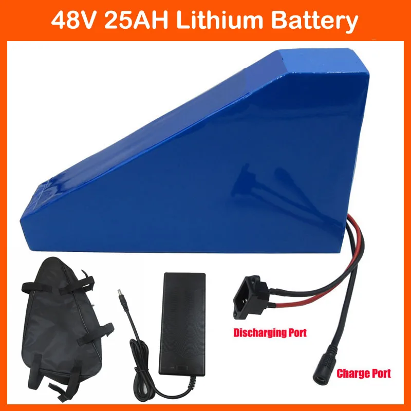 

13S 48V 2000W Electric Bike Bicycle Battery Pack 48 V 25AH 20AH Triangle Lithium Ebike 18650 Bateria with Free bag 50A BMS