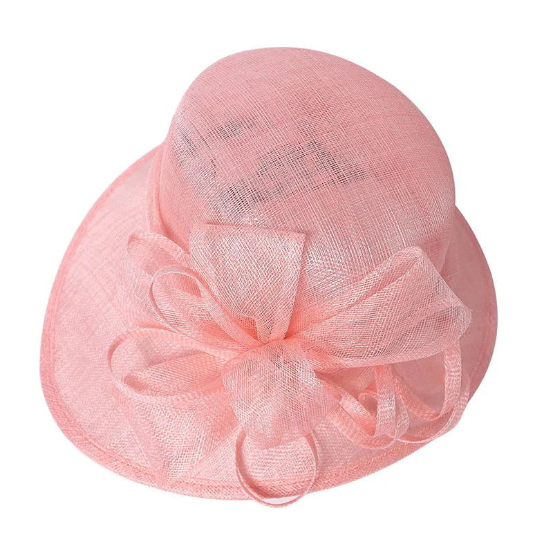 Женская шляпка с широкими полями FS для церкви и торжественных случаев розового