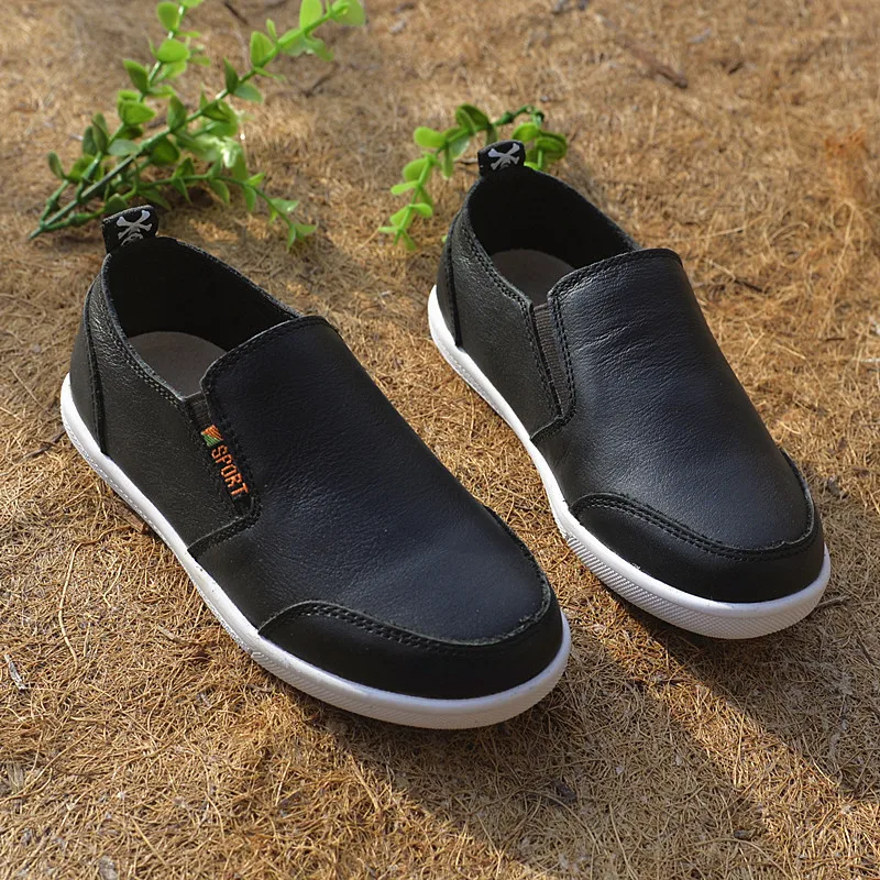 Коровьей детская обувь вулканизированной Пояса из натуральной кожи Обувь для