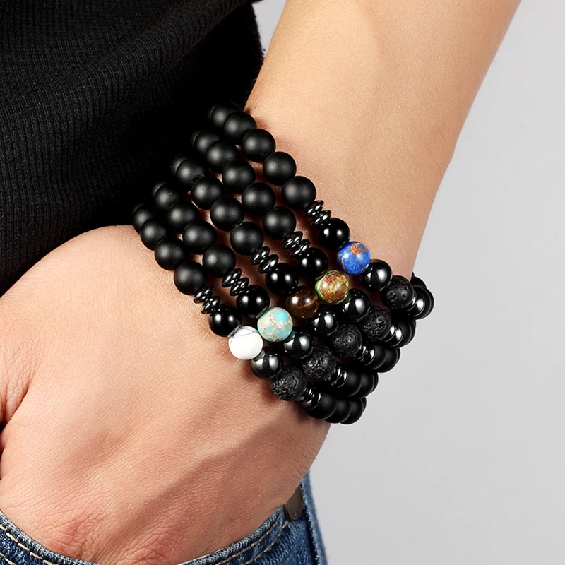 

JAAFAR 2018 Brand pearl new fashionable charm bracelet, the bracelet of men's bracelet the natural stone men's jewelry bracelet