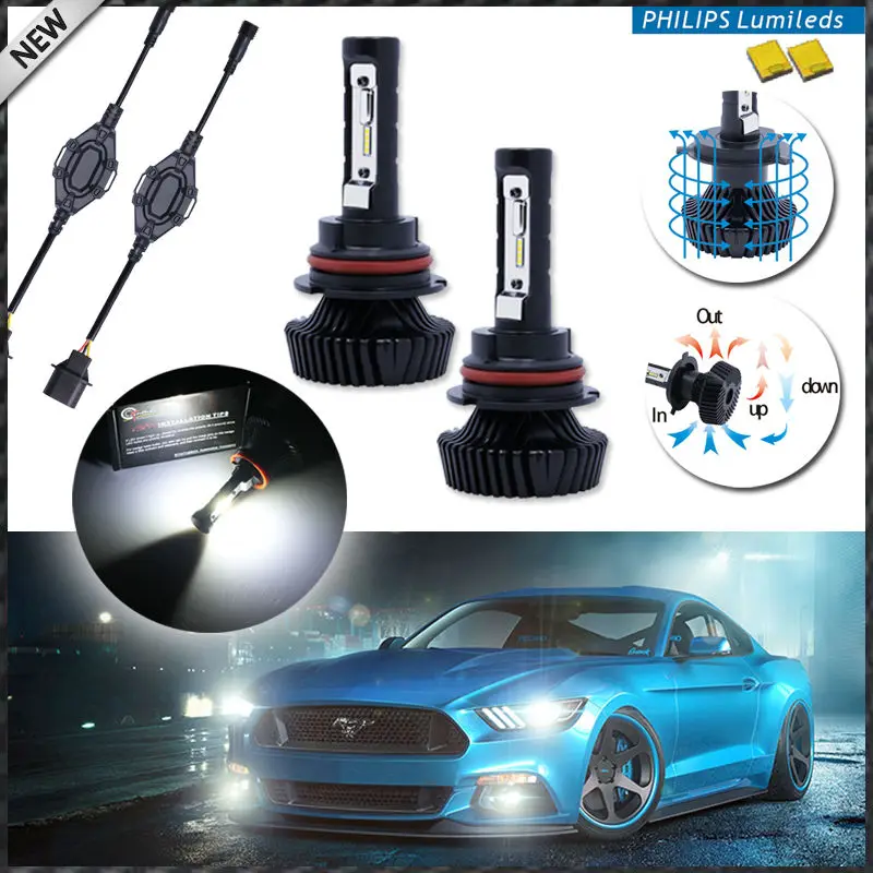 Ijdm высокое Мощность 9007 LED Фары для авто-9004 Hi/lo-6000 К белый мощность ED на Luxeon со