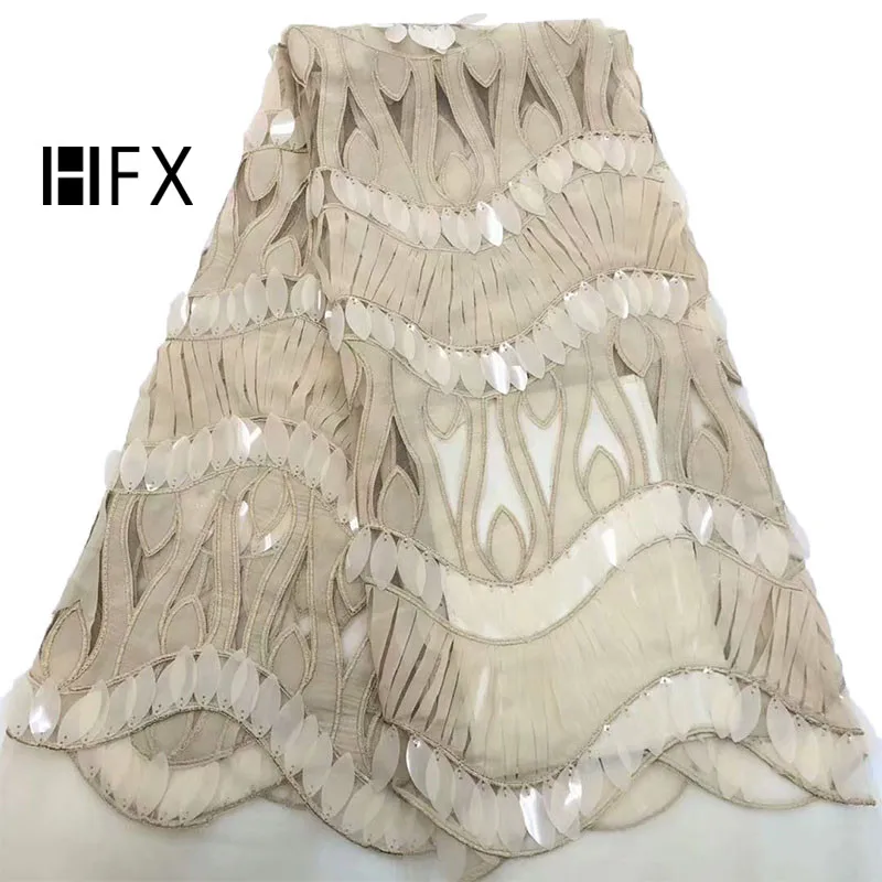 HFX африканская кружевная ткань золотистая 2019 бархатная французская пудра синяя