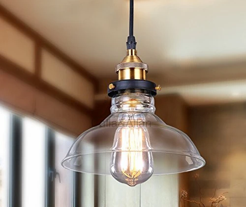 Винтажный стеклянный абажур в стиле лофт подвесной светильник индастриал для