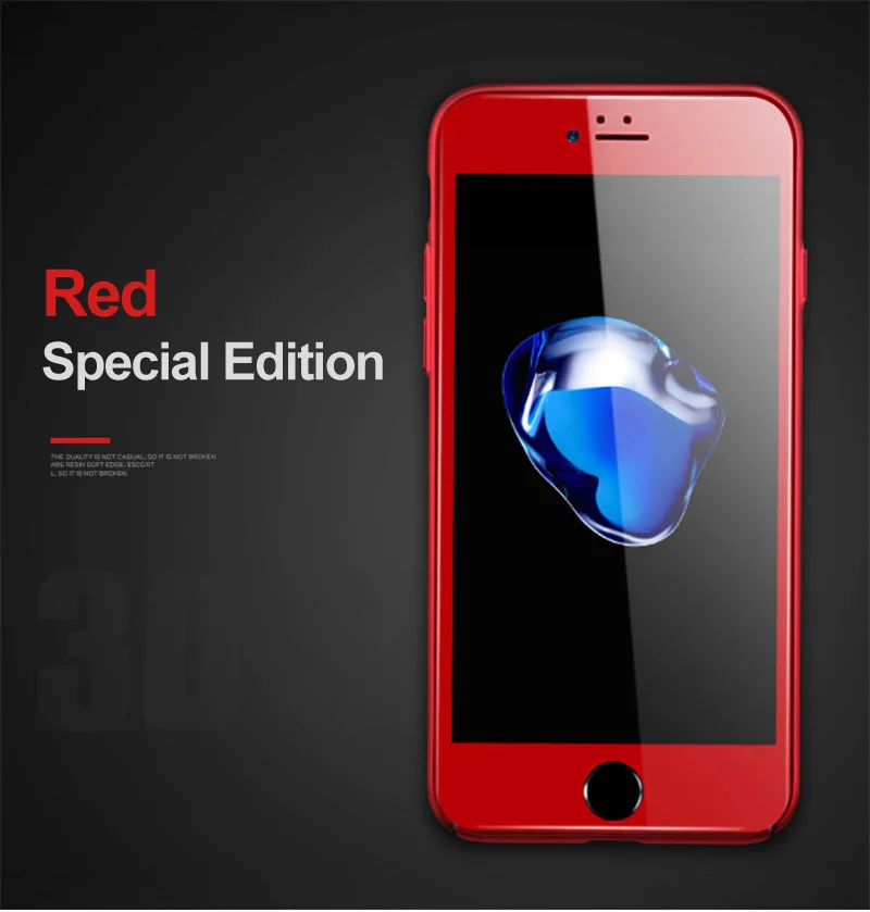 3D мягкий край Полное покрытие красное глянцевое углеродное волокно закаленное