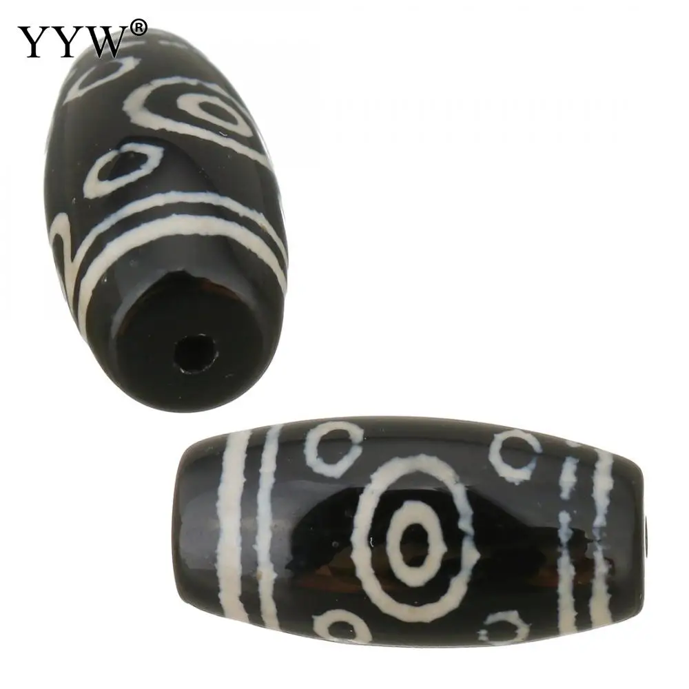 

5pcs/Lot Natural Tibetan Dzi Beads Love Different Styles Accessories 10x20x10mm Diy Making Bead Black Loose Jewelry