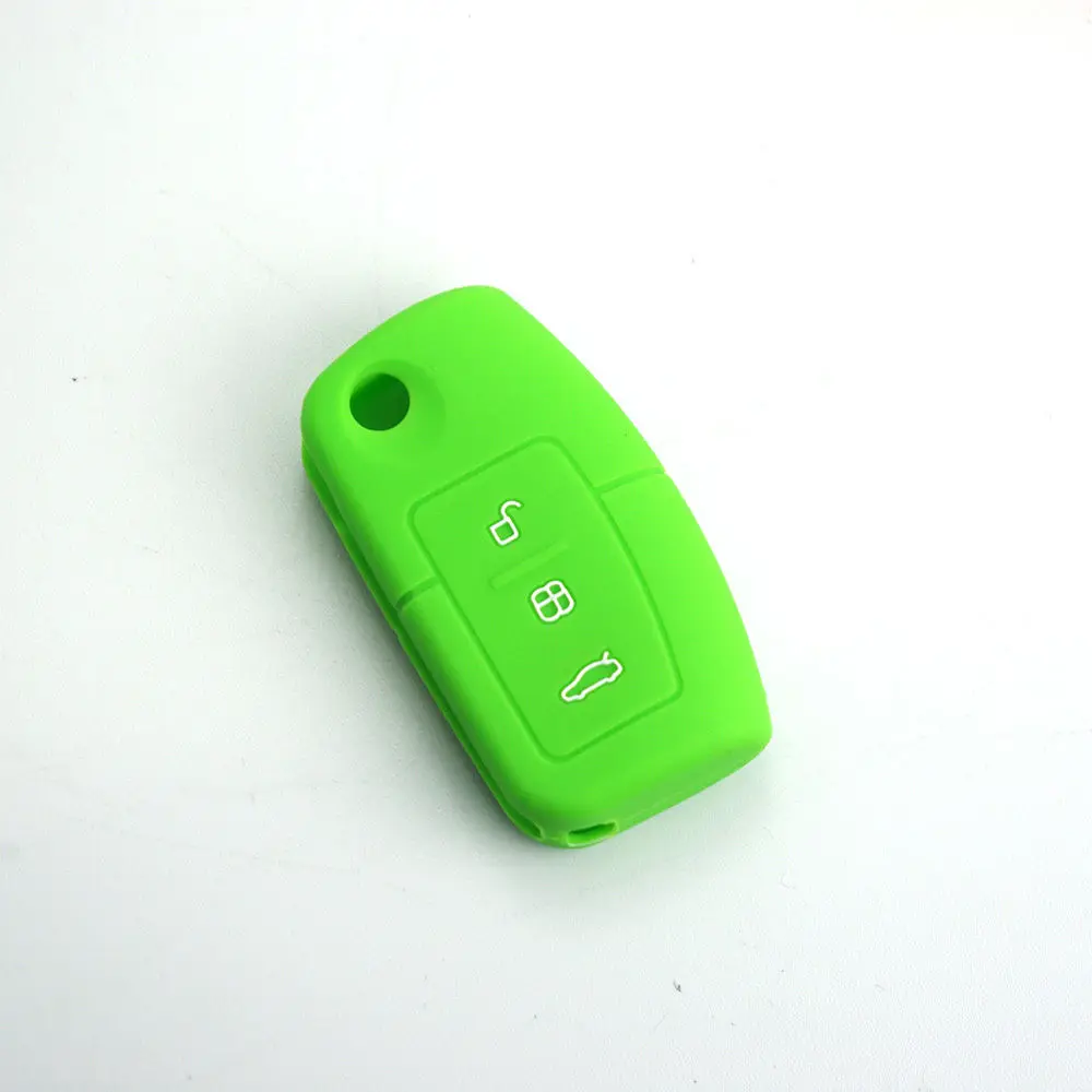 

BBQ@FUKA 50Pcs Key Case Cover Car Silicone Skin Fob Styling Protector Fit For Ford Focus Mondeo XR6 Territory Falcon 3 Buttons