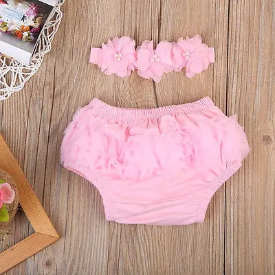 Детские хлопковые шорты кружевные шаровары милые детские подгузники с цветочным