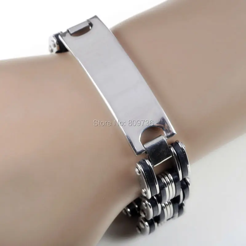 Мужской браслет из высококачественной нержавеющей стали и силикона аксессуары