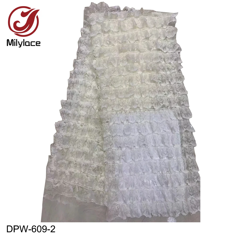 Milylace 2019 lovely French lace fabric wholesale cake skirt mesh with wavy 5 yards for dresses DPW-609 | Дом и сад