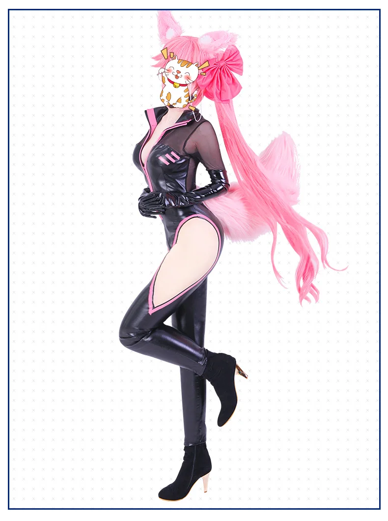 Fate Grand Order Tamamo No Mae, карнавальный костюм, черный комбинезон, Tamamo secrapery, костюмы, Униформа, аниме, одежда, наряды, костюм