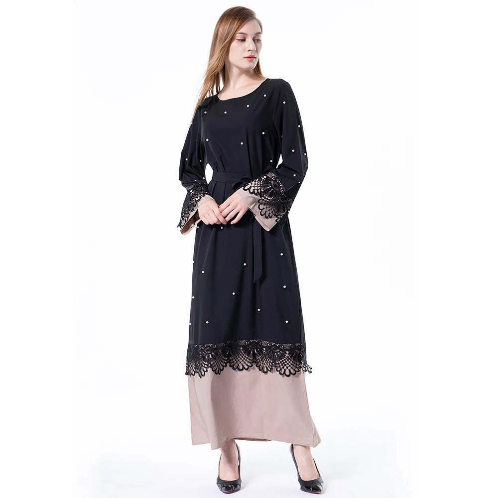 Babalet/женское мусульманское длинное платье с круглым вырезом мусульманская