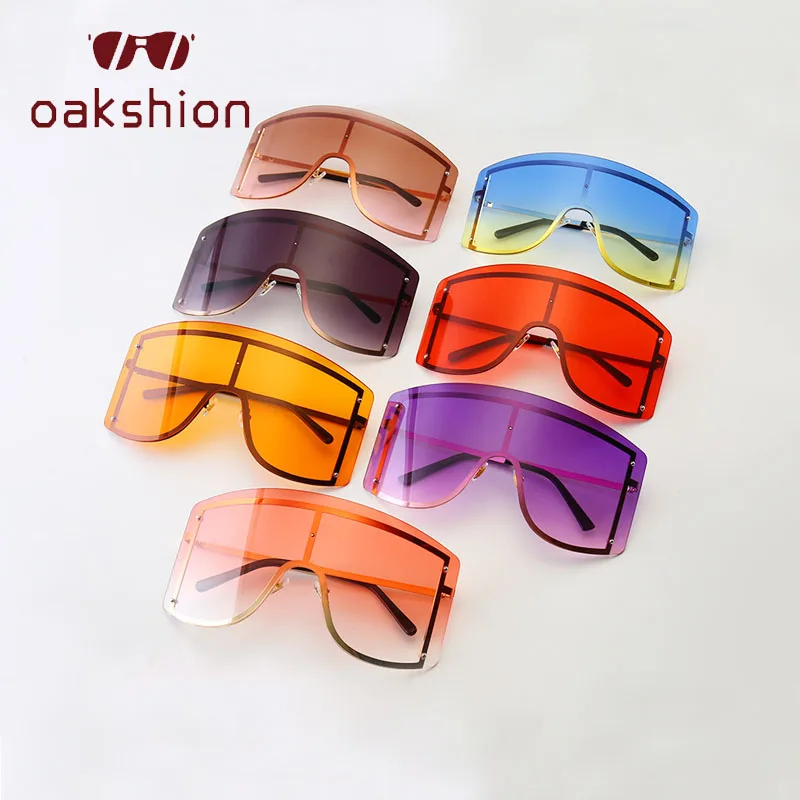 Модные солнцезащитные очки oakshion большого размера с градиентной защитой женские