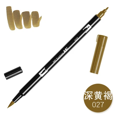 027 TOMBOW AB-T Япония 96 цветов художественная кисть ручка с двумя головками маркер Профессиональный водный маркер ручка для рисования канцелярские принадлежности Kawaii - Цвет: 027