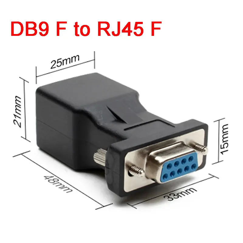 DB9 коннектор RS232 COM Женский к RJ45 конвертер соединитель порт LAN CAT5 CAT6 сетевой Ethernet