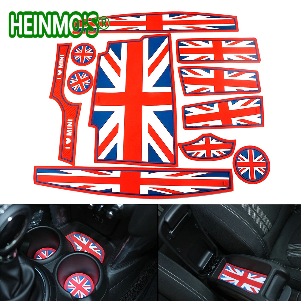 11 шт. для Mini Cooper F55, наклейки для автомобиля, комплект, Противоскользящий коврик для двери, слот для ворот, Накладка для Mini Cooper, аксессуары для Mini F55, красный