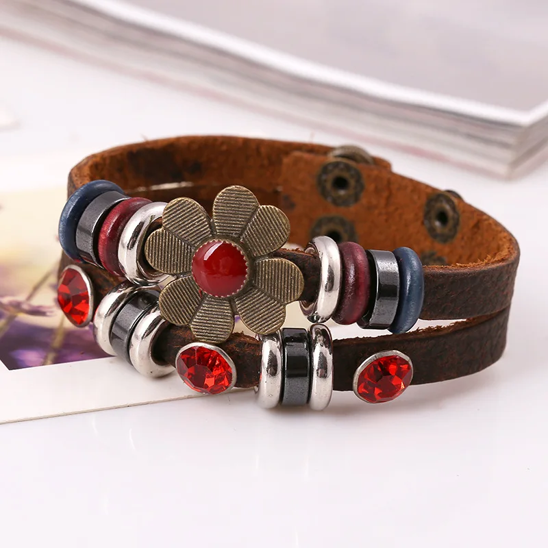 2019 Новый горячий модный атмосферный ретро женский кожаный браслет Изготовленная