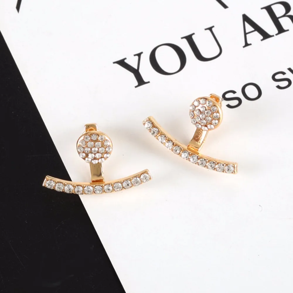 Серьги пусеты с кристаллами 1 пара модные элегантные Ювелирное Украшение для