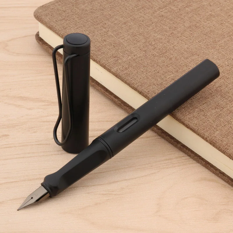 Новая популярная пластиковая офисная модная матовая черная перьевая ручка EF |