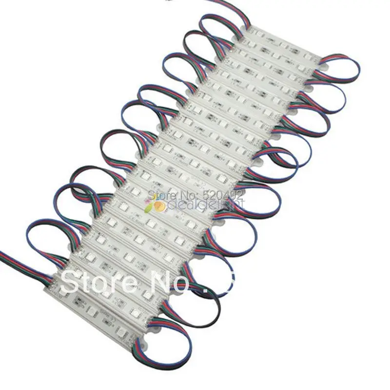 20 шт. 5050 SMD 3 Led s RGB Водонепроницаемый светодиодный светильник пы 12 В постоянного