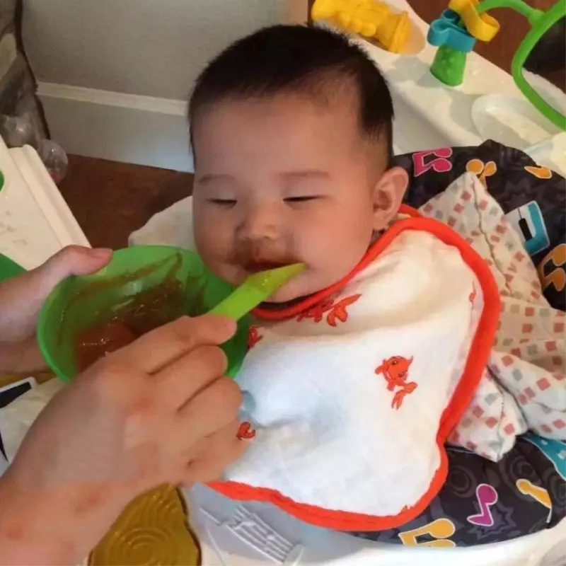 2 шт. детская силиконовая обучающая ложка бамбуковые Листья Форма безопасная для