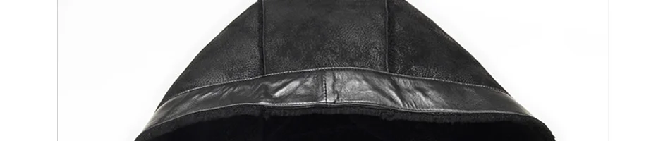 Оригинальное меховое пальто из овчины, мужское кожаное пальто с капюшоном, зимняя теплая кожаная куртка, черная короткая тонкая куртка-пилот, мотоциклетная куртка с капюшоном
