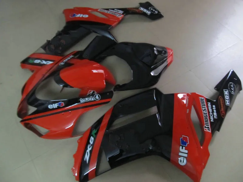 Комплект обтекателей для мотоцикла KAWASAKI Ninja ZX6R 636 07 08 ZX 6R 2007 2008 ABS Горячий красный