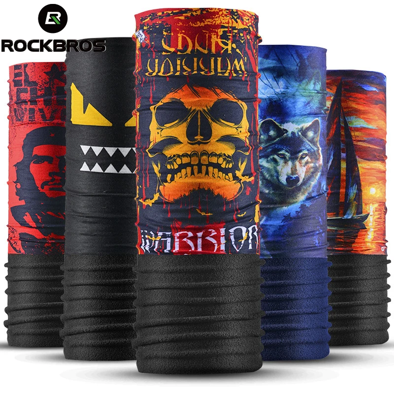 ROCKBROS зимний велосипедный шарф бесшовная бандана флисовая маска для лица Спортивная Кепка шапка Балаклава сноуборд страшная маска для бега лыжного спорта