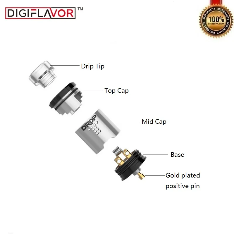Оригинальный бак Digiflavor Drop RDA с BF Squonk 510 Pin электронная сигарета атомайзер 24 мм