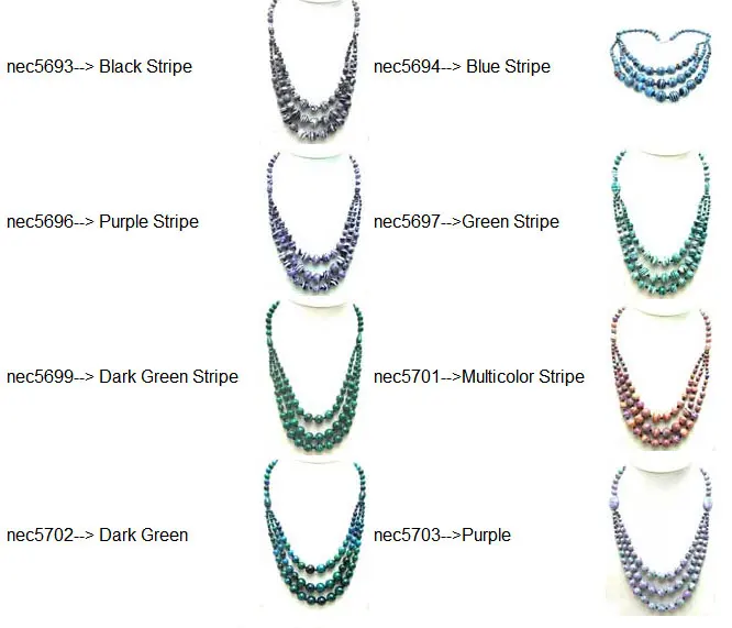 Qingmos 3 Strings Natural Chrysocolla Necklace for Women with 4-12mm Round Dark Green Chrysocolla Necklace Jewelry 20-22