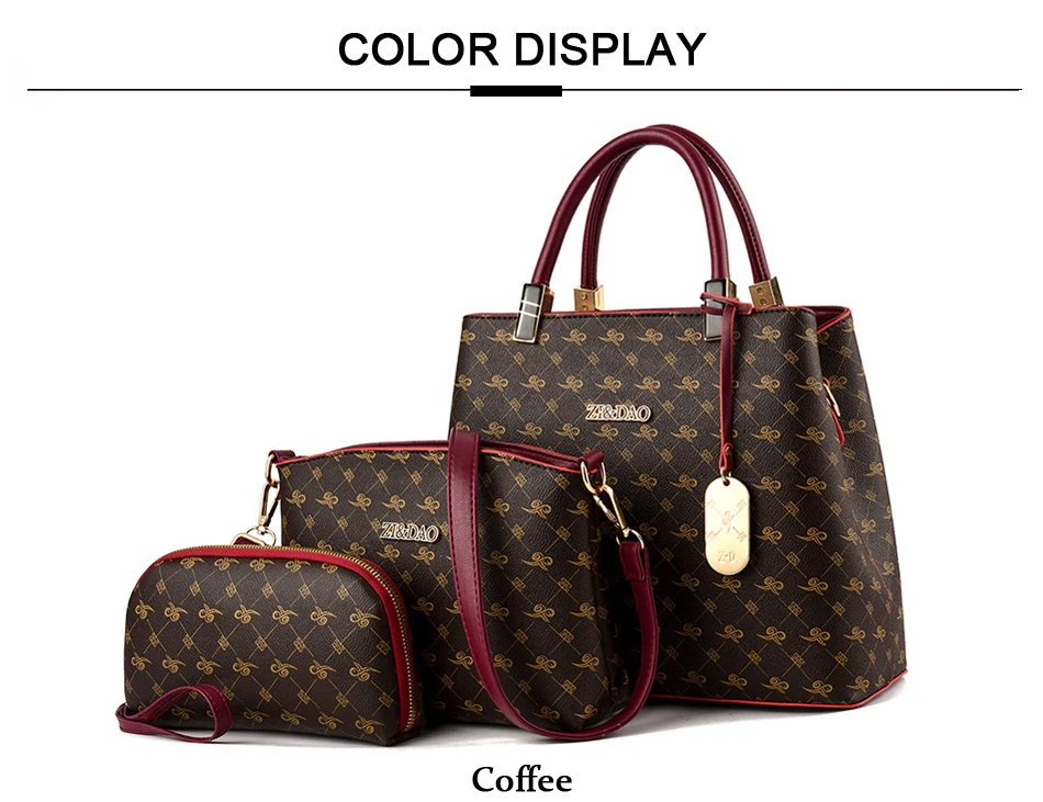 3 PCS Women Bags Set Leather Handbag New Women Tote Bag Ladies Handbags Shoulder Bag for Women Luxury Messenger Bag Bolsas