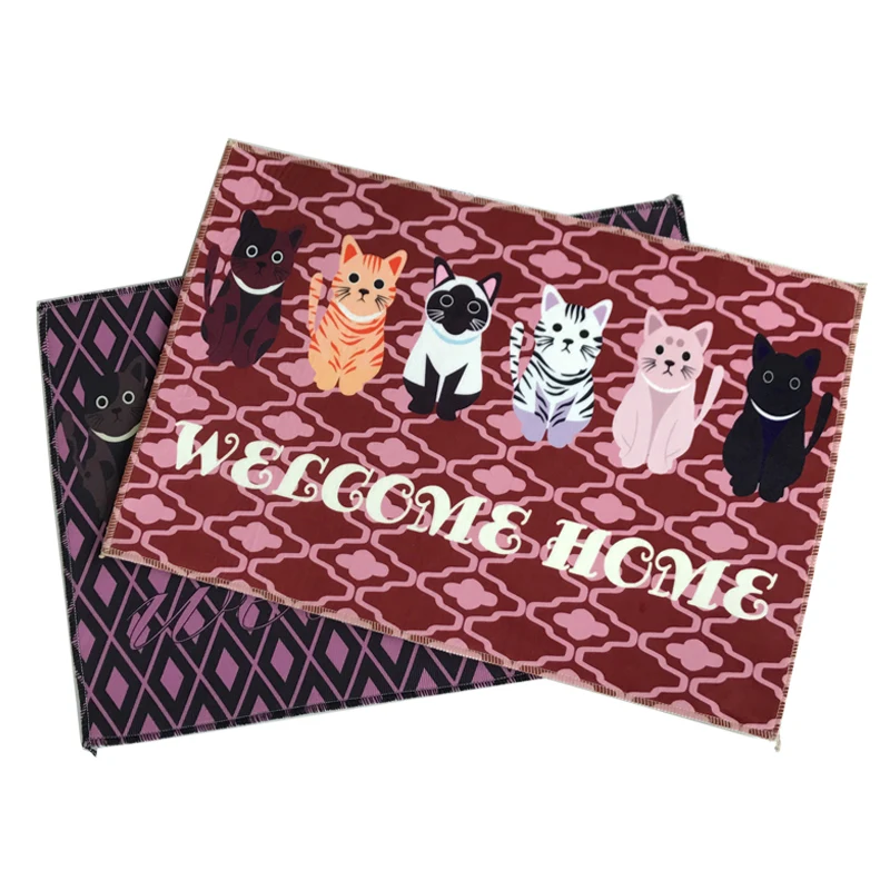 Добро пожаловать коврики животные милый кот принт ванная комната кухня двери
