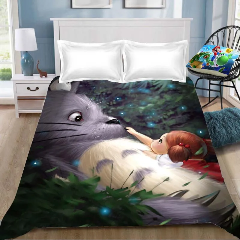 3 Тоторо аниме печать простыня Vegeta Хаяо Миядзаки Tonari No Totoro детская комната Простыня Постельное белье(без наволочки - Цвет: 3