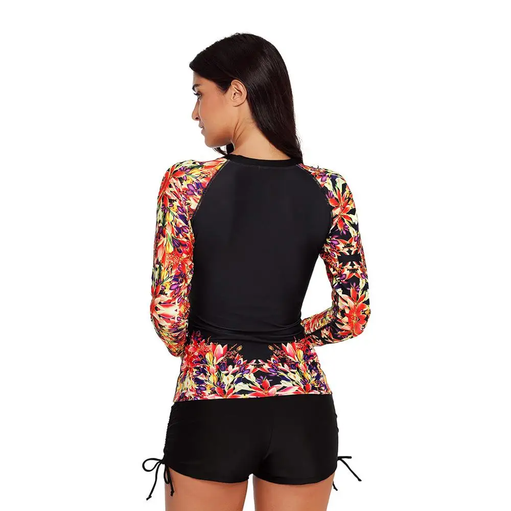 Женский топ с длинным рукавом УФ защитой от солнца UPF 50 + комплект купальников из 2