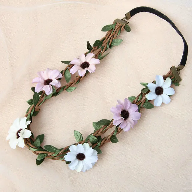 

Bohemian Daisy flower Crown Headband Hair accessories Floral Headwear