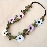 bohemian daisy flower crown headband hair accessories floral headwear
