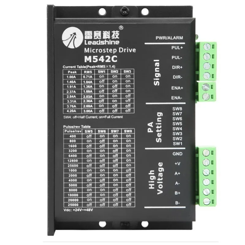 2 фазный Драйвер шагового двигателя Leadshine M542C входное напряжение 24 48 В постоянного