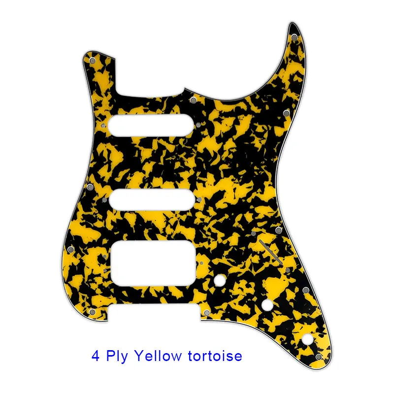 4ply yellow tortoise Pleroo гитара pickguards костюм для 11 винтовых отверстий США и мексиканский Stratocaster люкс хамбакер гитара из высокопрочной стали царапины пластины - Цвет: 4ply yellow tortoise