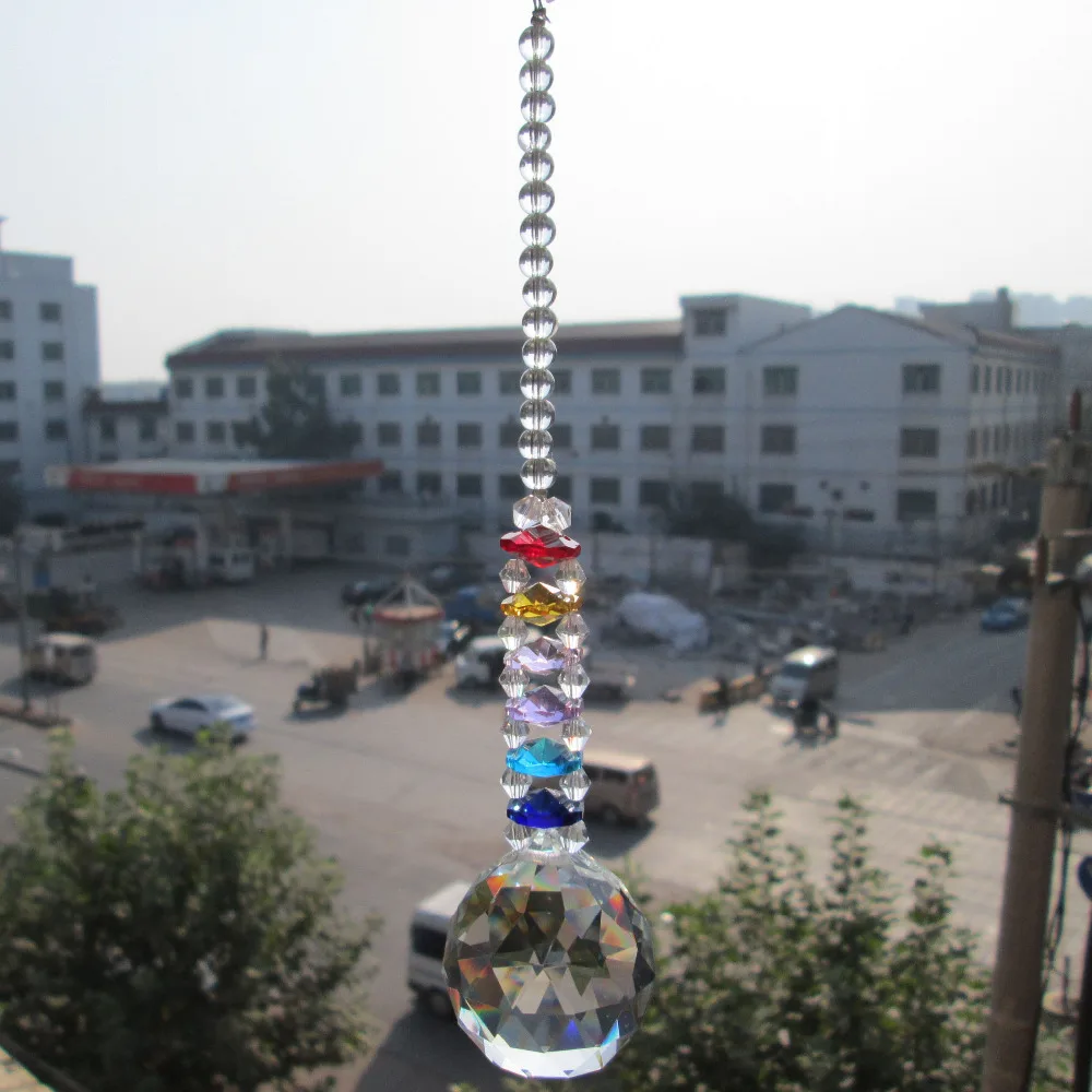 

Garland Chakra Spectra 1 Rainbow Suncatcher Cut Crystal Ball Pendulum Lamp Prisms Pendants Drops 30mm M02271-1