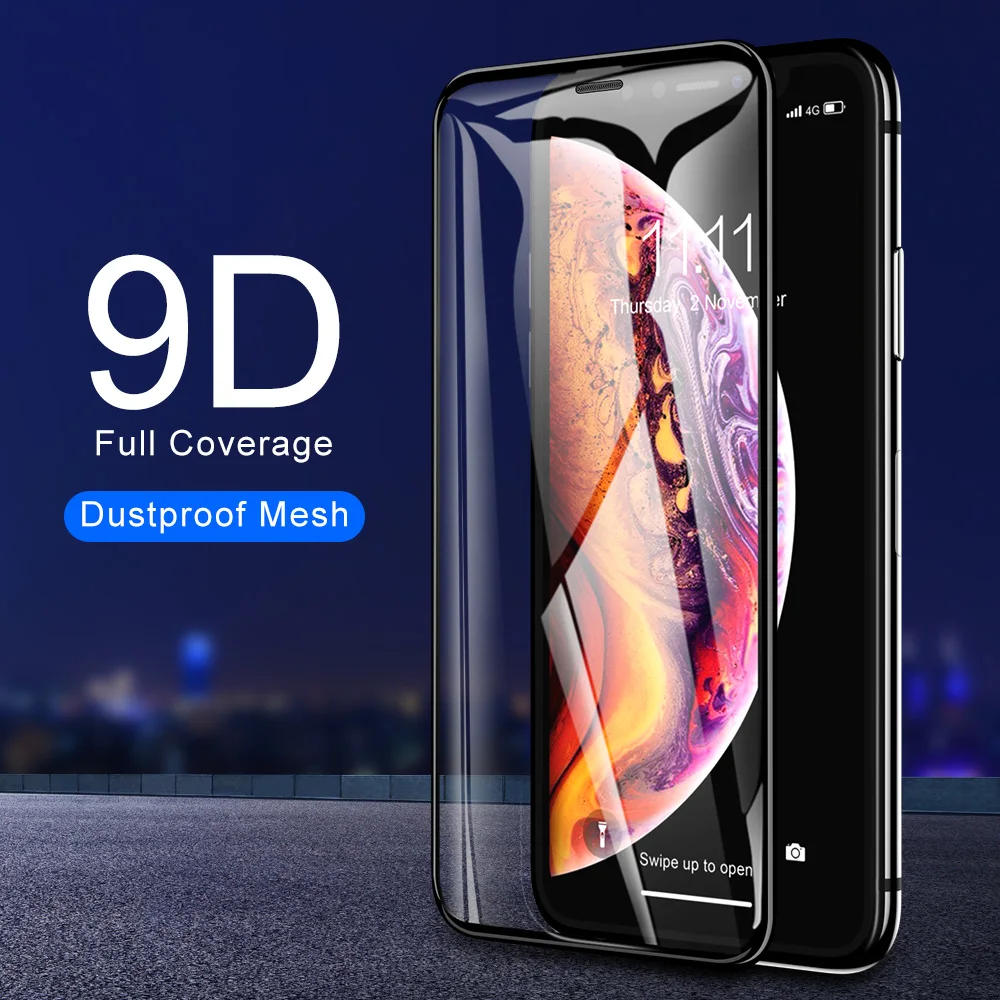 Закаленное стекло NORTHFIRE 9D с закругленными краями для iphone XS XR MAX X защита экрана