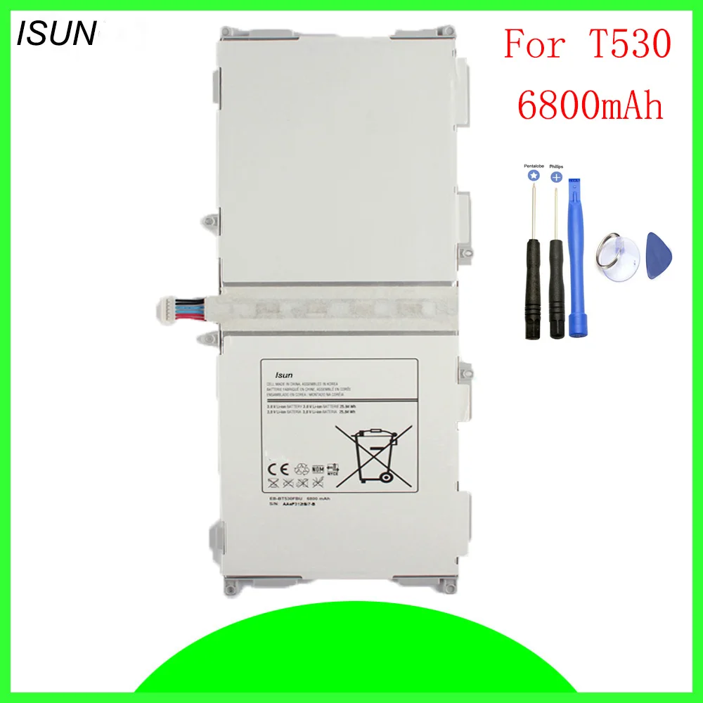 ISUN оригинальный аккумулятор 6800 мАч для Samsung Galaxy Tab 4 10 1 SM T530 T531 T535 EB BT530FBC с