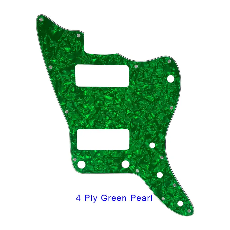 4Ply Green Pearl Pleroo гитарные части-для нас нет верхнего управления Jazzmaster Стиль гитары накладки с P90 звукосниматели царапины пластины Замена - Цвет: 4Ply Green Pearl