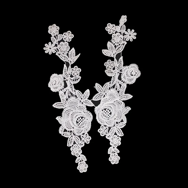 20 пар зеркальные белые цветочные аппликации вышитые кружевные вставки мотивы