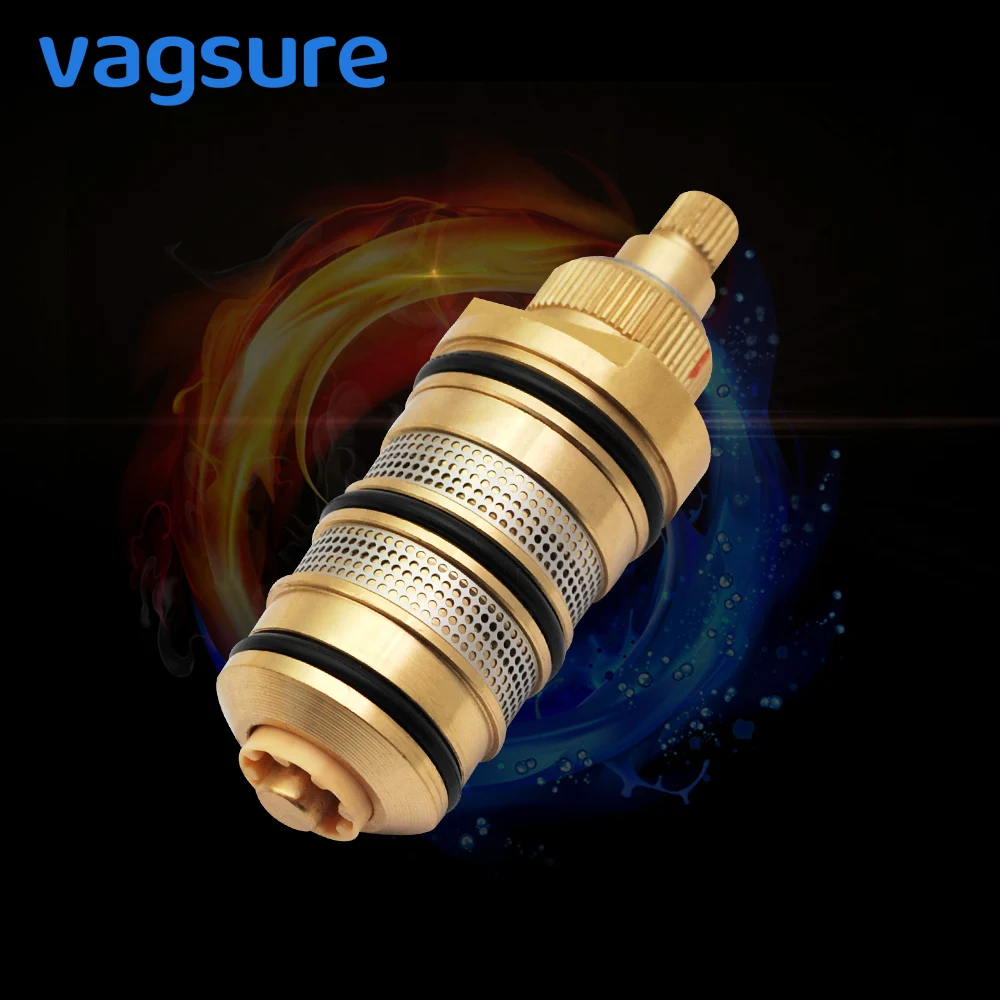 Brass Thermostatic Valve Spool Copper Faucet Cartridge Bath Mixer Tap Shower Mixing Valve Adjust The Mixing Water Temperature dofaso square shower set intelligent nozzle brass thermostatic mixing valve bathroom faucet shower mixer